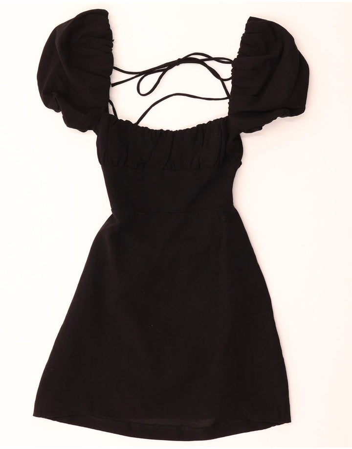 ZARA Womens A-Line Dress UK 10 Small Black Viscose Vintage Zara and Second-Hand Zara from Messina Hembry 