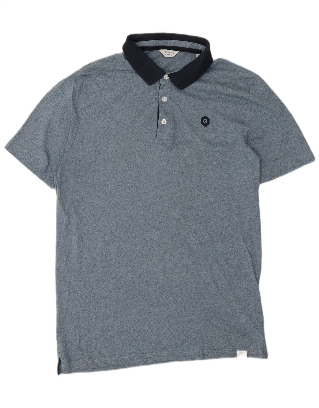 Jack & Jones Ανδρικό κοντομάνικο μπλουζάκι πόλο με κανονική εφαρμογή, σε μεσαίο μπλε φλύκταινα