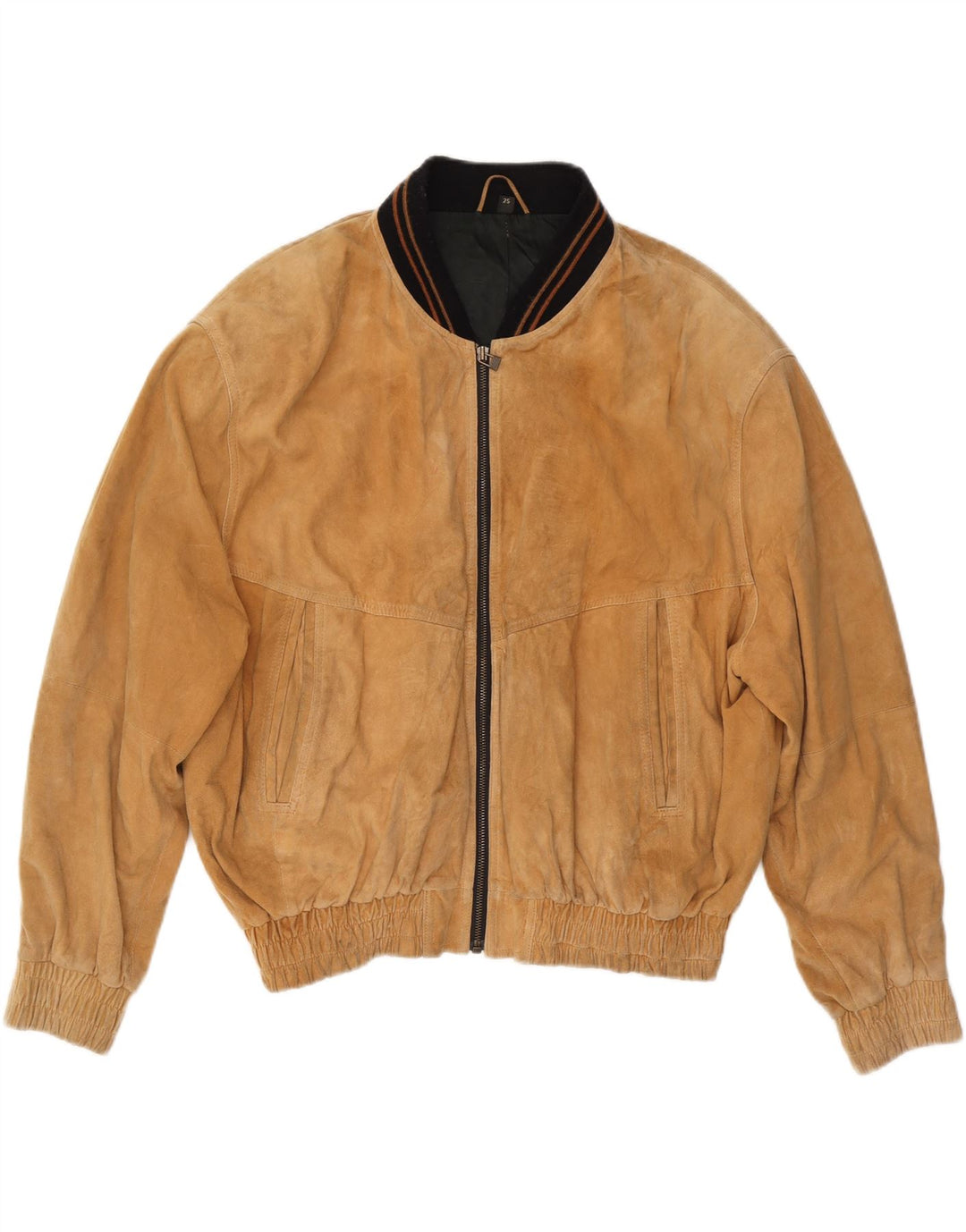 Vintage Ανδρικό Suede Bomber Jacket UK 42 XL Beige Leather