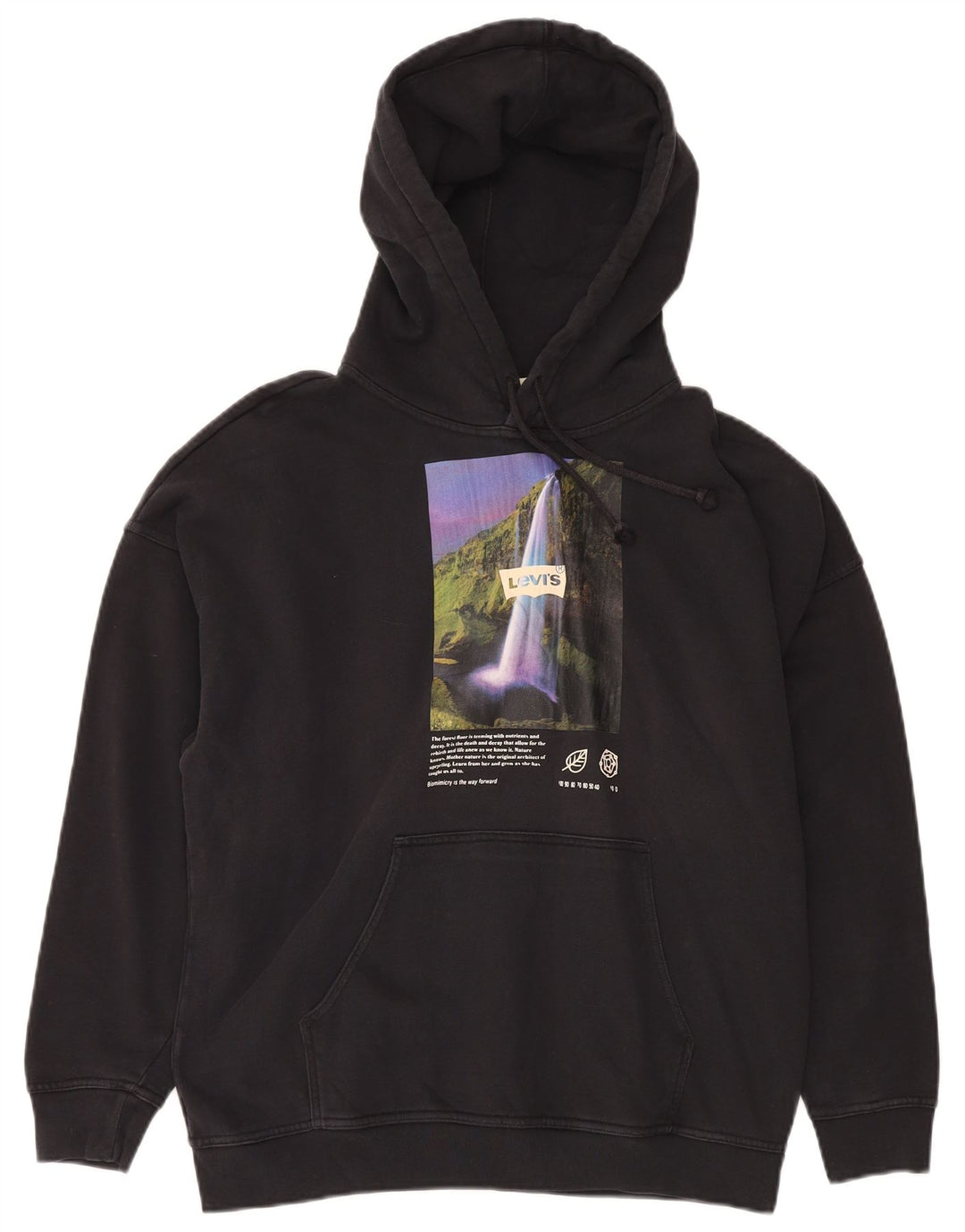 LEVI'S Ανδρικό γραφικό φούτερ με φούτερ, μικρό μαύρο βαμβακερό