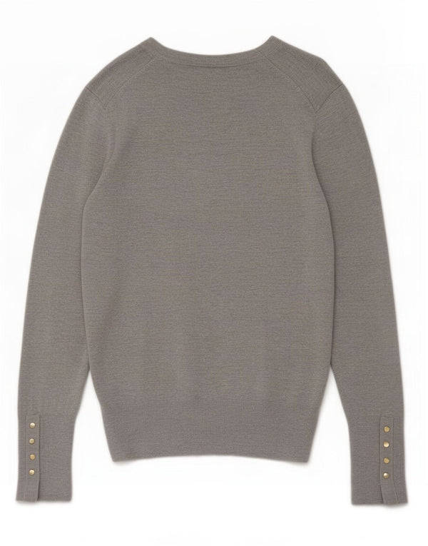 Zara Γυναικείο πουλόβερ με λαιμόκαυμα UK 14 Large Grey Flecked