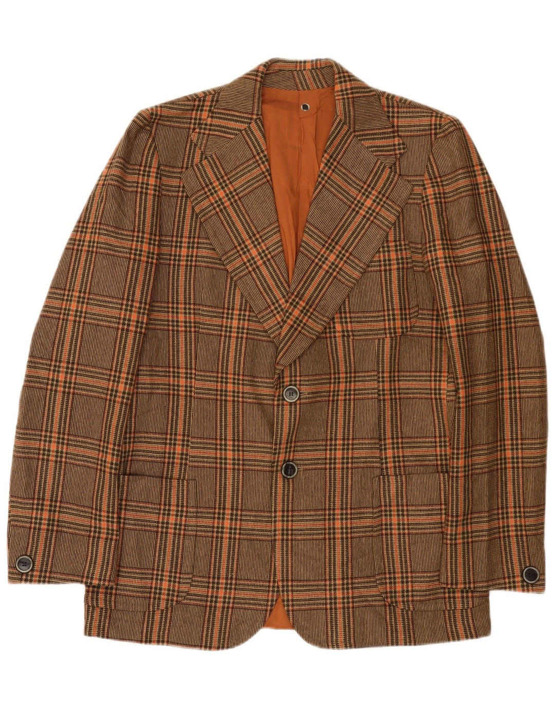 Vintage Ανδρικό σακάκι σακάκι με 2 κουμπιά UK 36 Small Brown Check