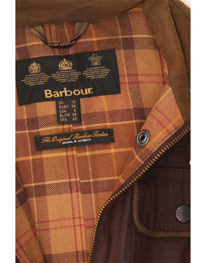 Barbour Γυναικείο κερωμένο βαμβακερό μπουφάν UK 10 Small Brown