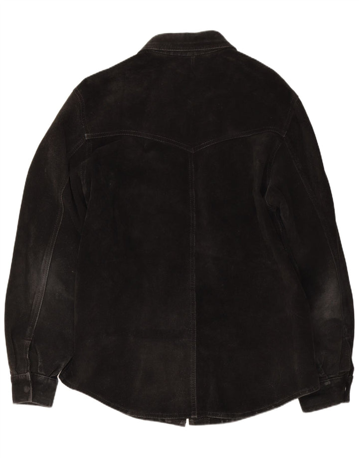 Flying Wear Ανδρικό Suede Πουκάμισο XL Μαύρο Δερμάτινο