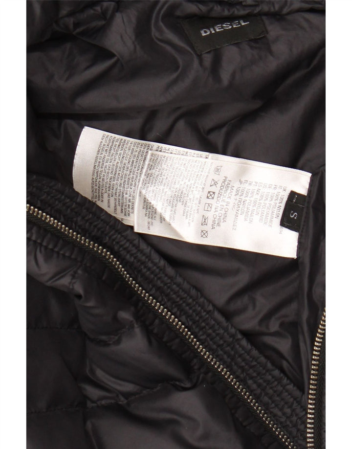 Ανδρικό μπουφάν DIESEL με κουκούλα με επένδυση UK 36 Small Black Nylon