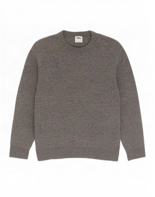 Ανδρικό πουλόβερ Zara Boat Neck Jumper Μικρό Γκρι Μαλλί