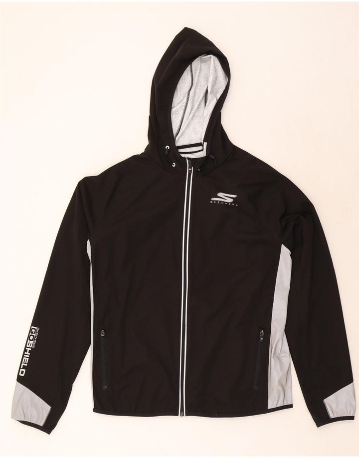 Skechers Ανδρική αθλητική φόρμα με κουκούλα Top Jacket Large Black Colourblock Polyester
