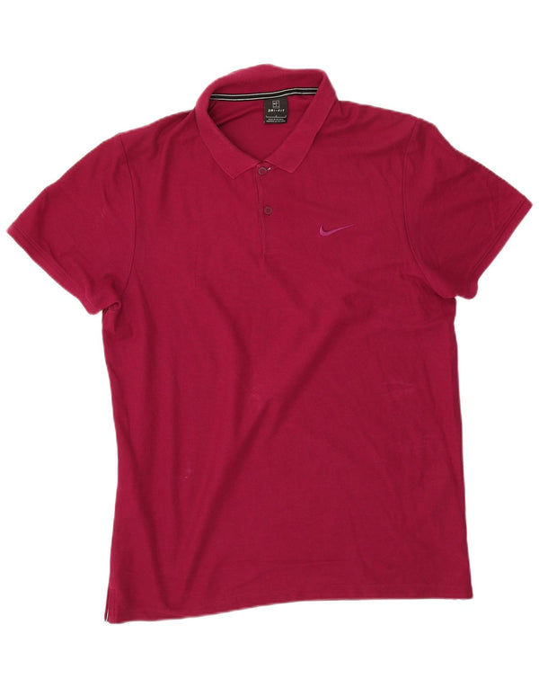 Ανδρικό μπλουζάκι Nike Dri Fit Polo μεγάλο βαμβακερό μπορντό