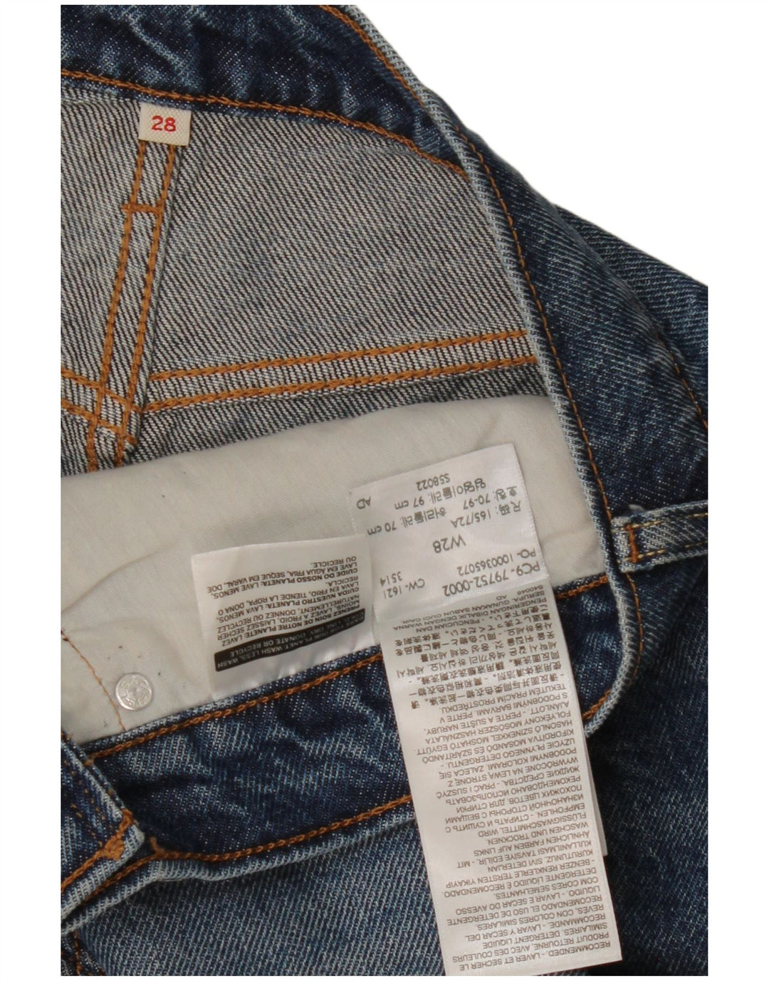 Γυναικεία τζιν φούστα ταλαιπωρημένης Levi's W28 Μεσαίο μπλε βαμβακερό