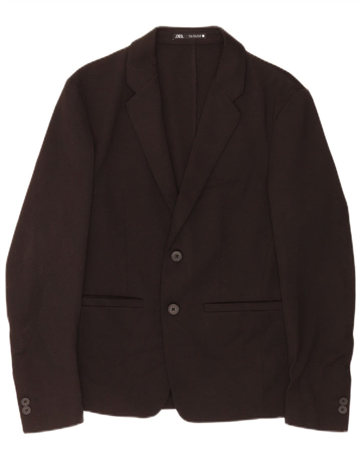 Zara Ανδρικό σακάκι blazer 2 κουμπιών UK 36 Small Black Viscose Classic