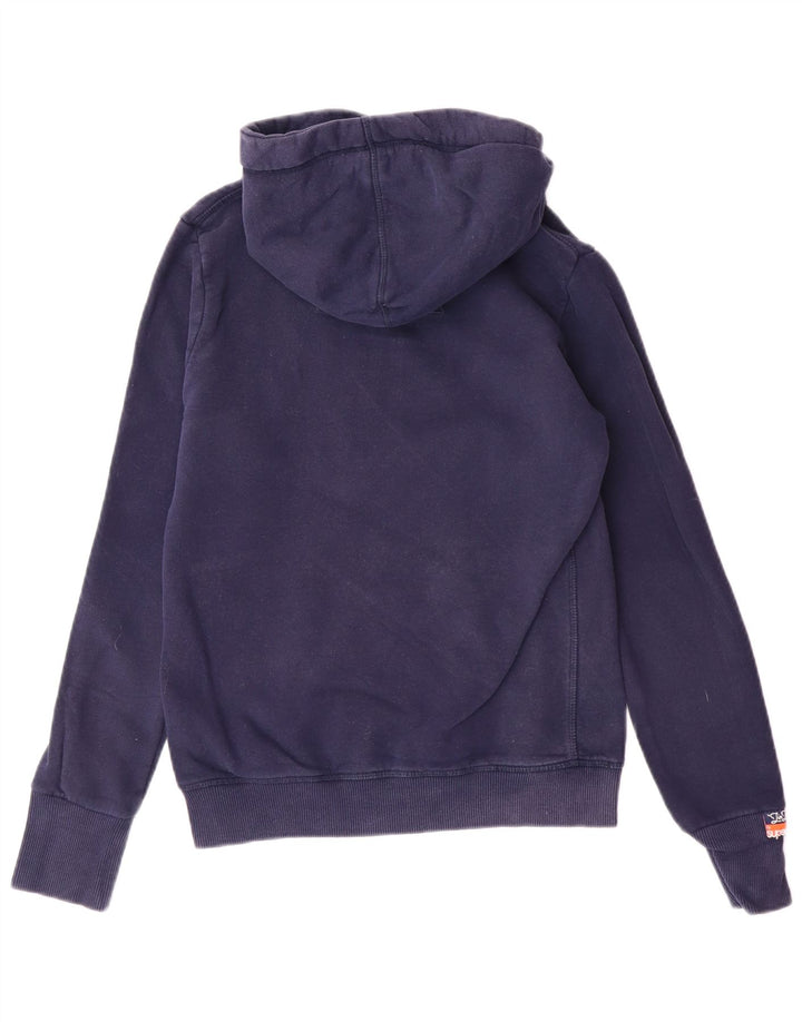 Γυναικείο γραφικό κουκούλα SUPERDRY UK 10 Small Navy Blue Cotton