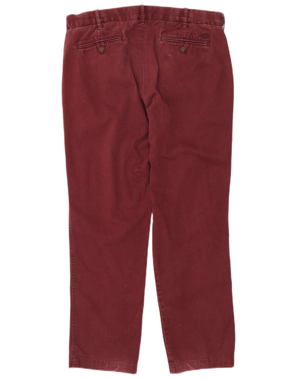 Marks & Spencer Ανδρικό Παντελόνι Chino Straight Blue Harbour W36 L31 Βουργουνδί
