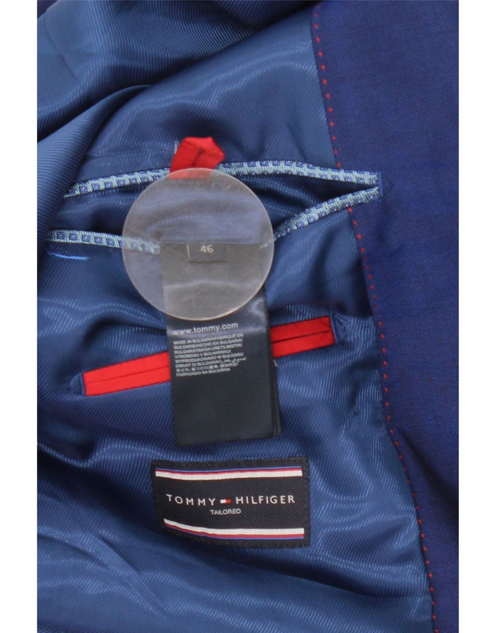 Tommy Hilfiger Ανδρικό σακάκι με 2 κουμπιά μπλέιζερ IT 46 Μικρό μπλε παρθένο μαλλί