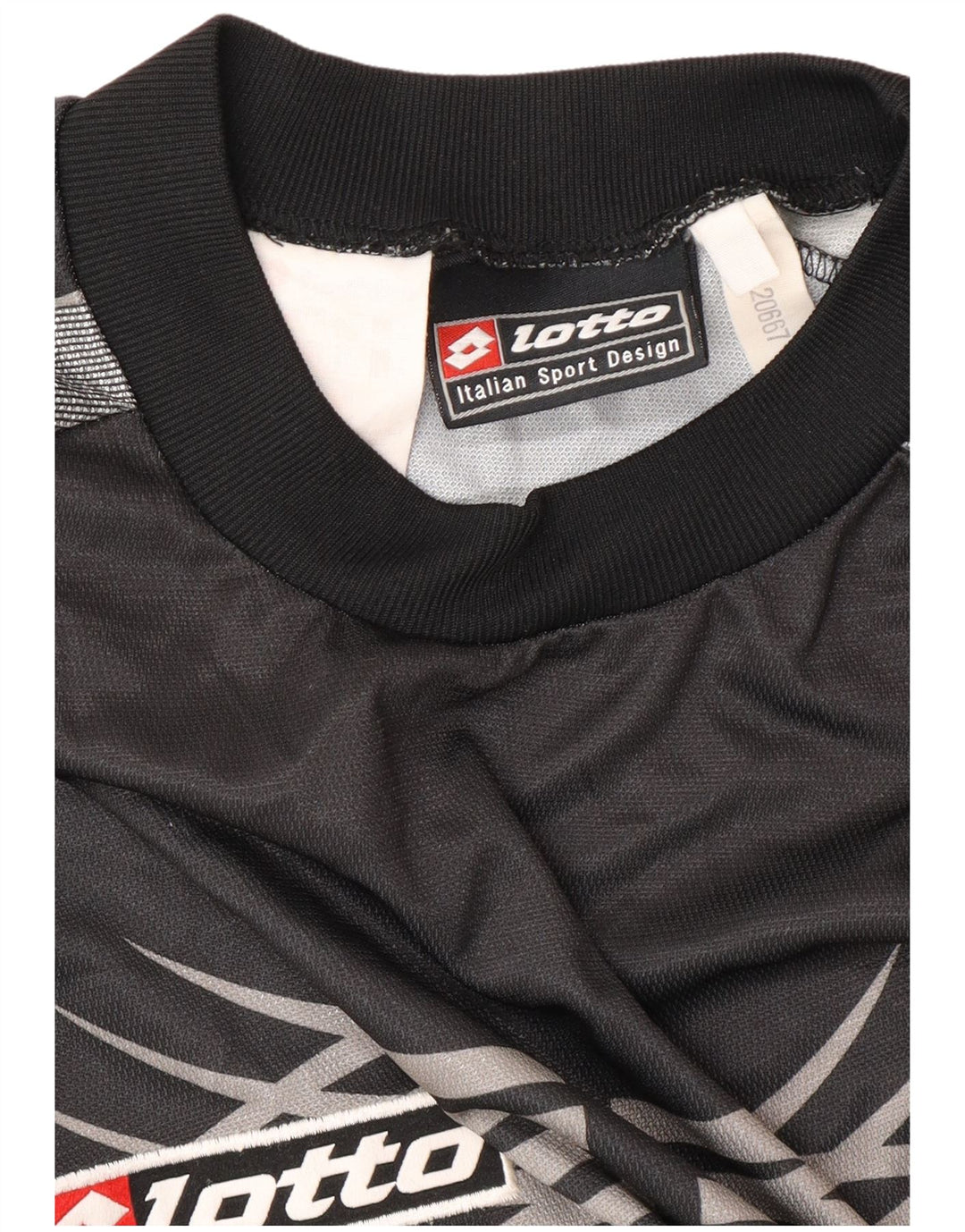 LOTTO Mens Juventus 2001-2002 Home Graphic Jersey Top Large Black Sports