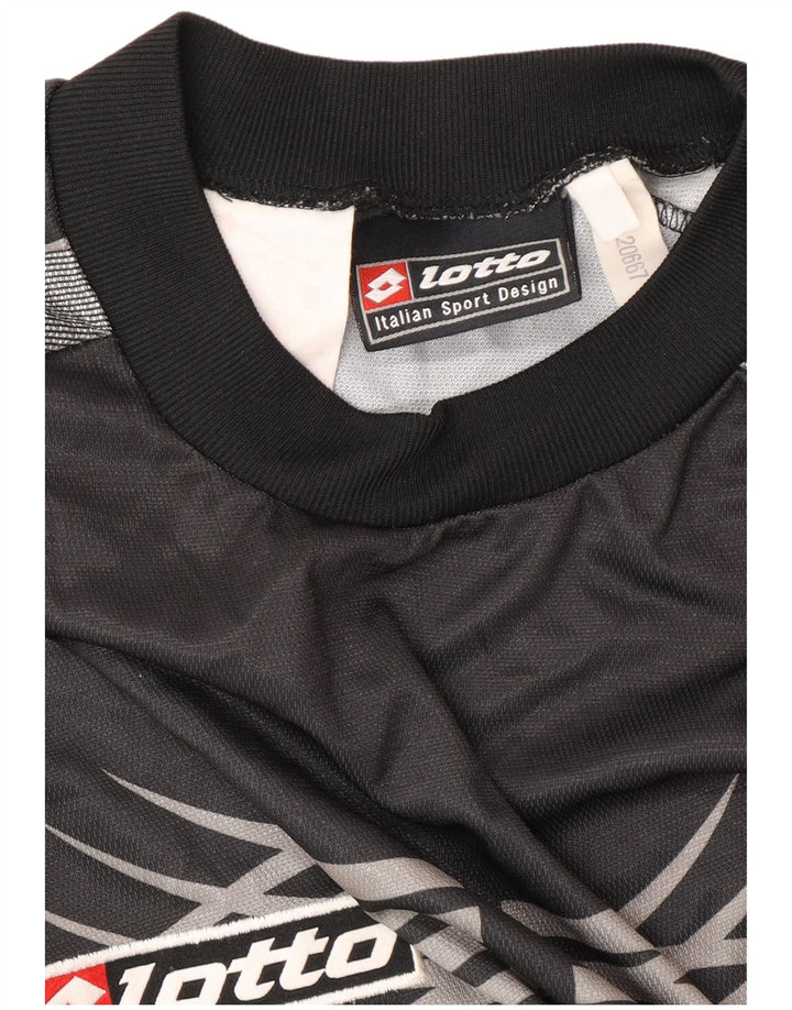 LOTTO Mens Juventus 2001-2002 Home Graphic Jersey Top Large Black Sports