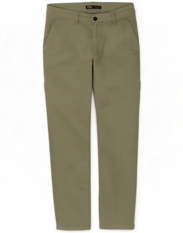 Zara Ανδρικό Slim παντελόνι Chino EU 42 Large W32 L29 Πράσινο βαμβακερό