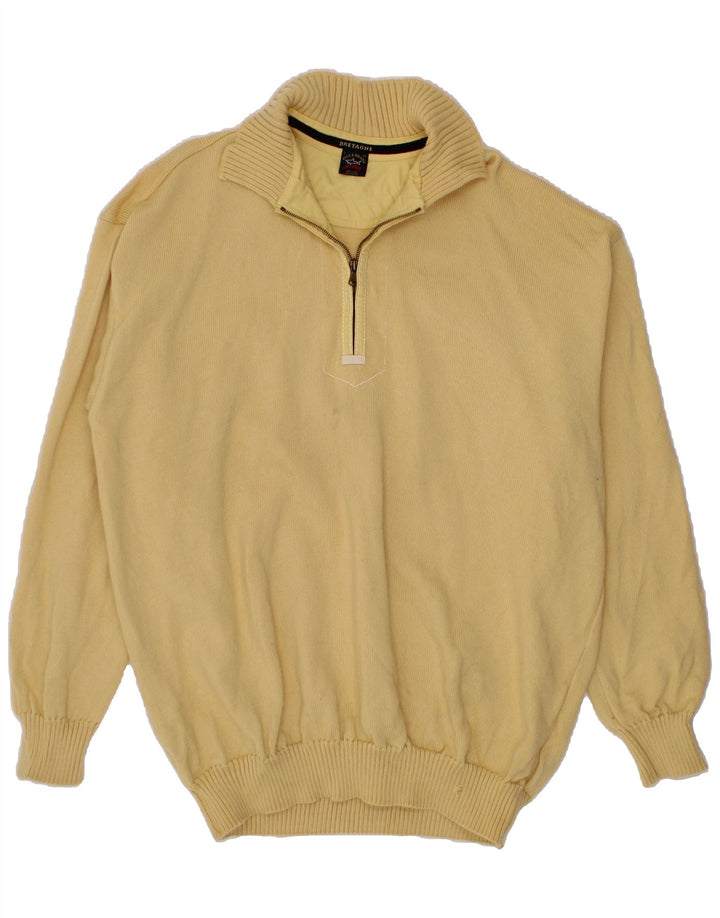 Ανδρικό πουλόβερ με φερμουάρ PAUL & SHARK 3XL κίτρινο μαλλί