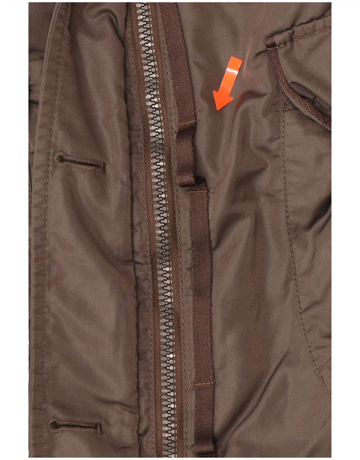 PEUTEREY Γυναικείο παλτό με κουκούλα IT 40 Small Khaki Polyester