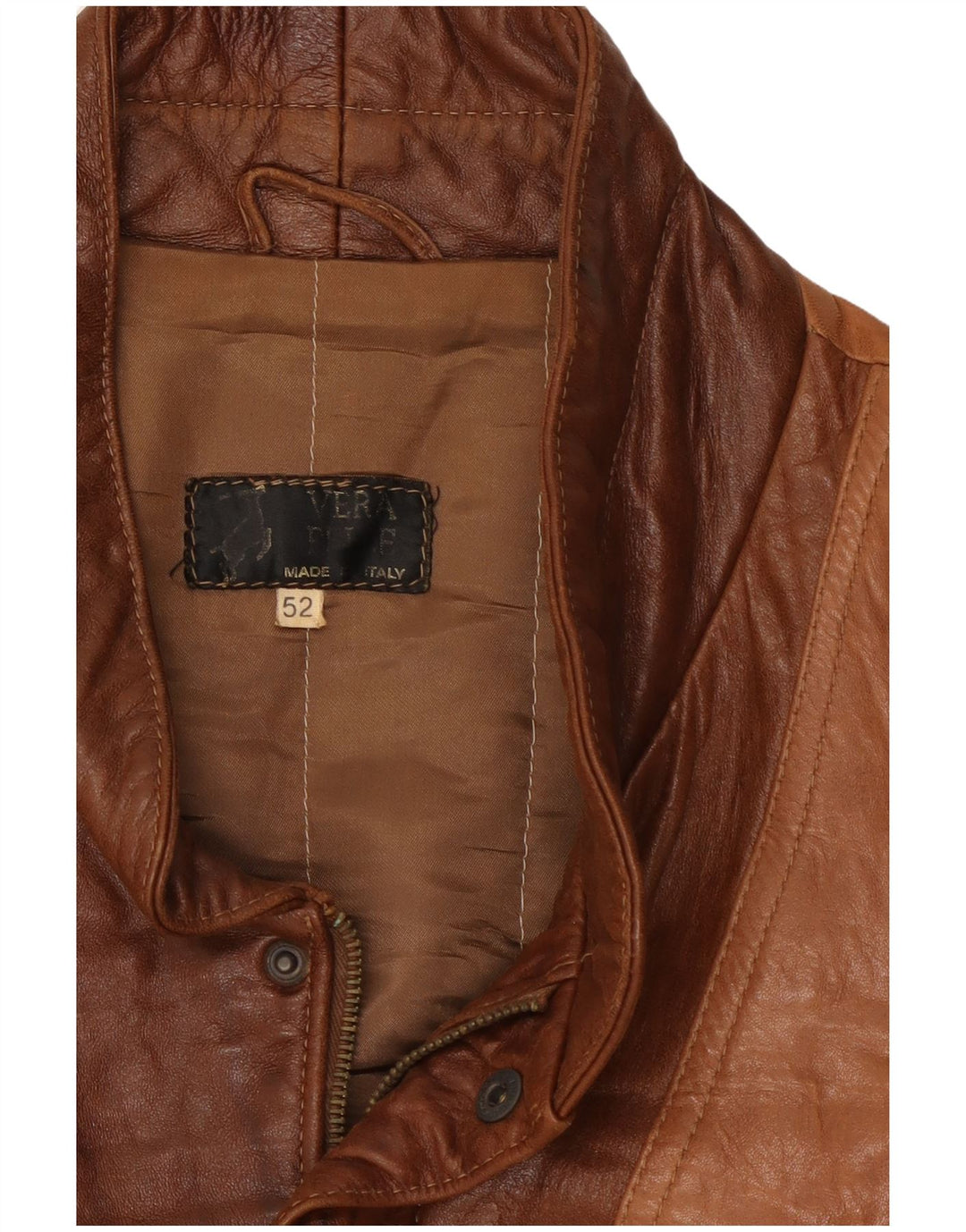 Vintage Ανδρικό Δερμάτινο Μπουφάν IT 52 XL Καφέ Colourblock Δερμάτινο