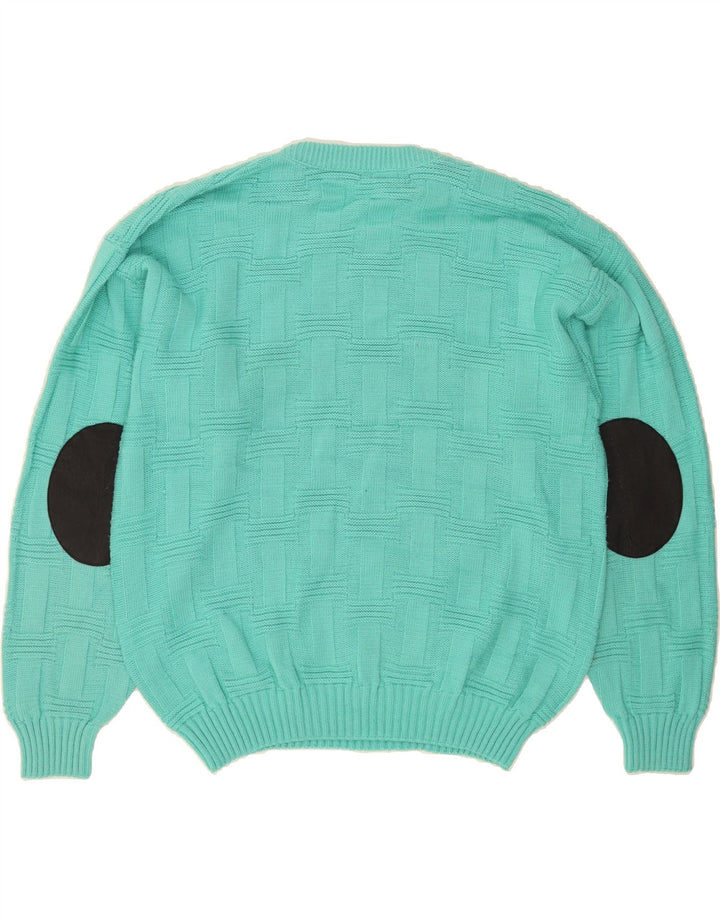 VINTAGE Mens Crew Neck Jumper Sweater Medium Blue Vintage Vintage and Second-Hand Vintage from Messina Hembry 