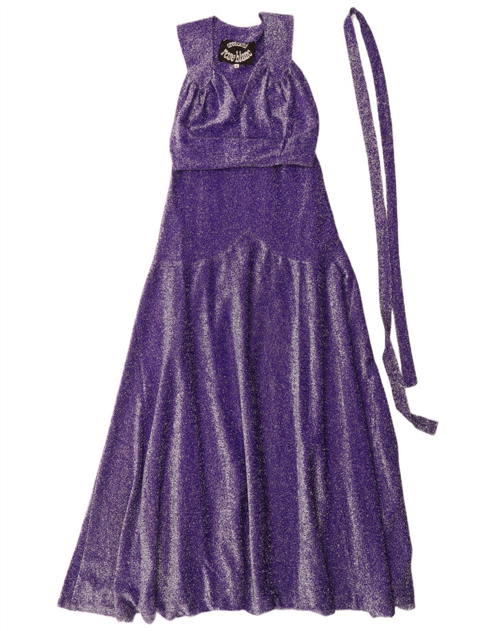 Vintage Γυναικείο Αμάνικο Maxi Φόρεμα IT 42 Medium Purple