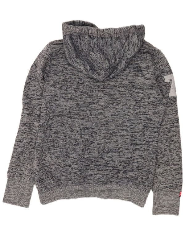 Superdry γυναικείο γραφικό μπλουζάκι με κουκούλα UK 16 Μεγάλο βαμβακερό γκρι φλιτζάνι