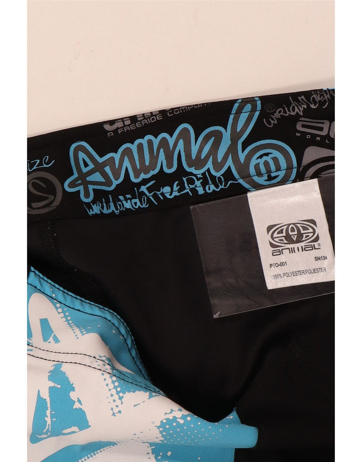 Ανδρικό γραφικό σορτς κολύμβησης Animal Μικρό μαύρο πολύχρωμο πολυεστέρα