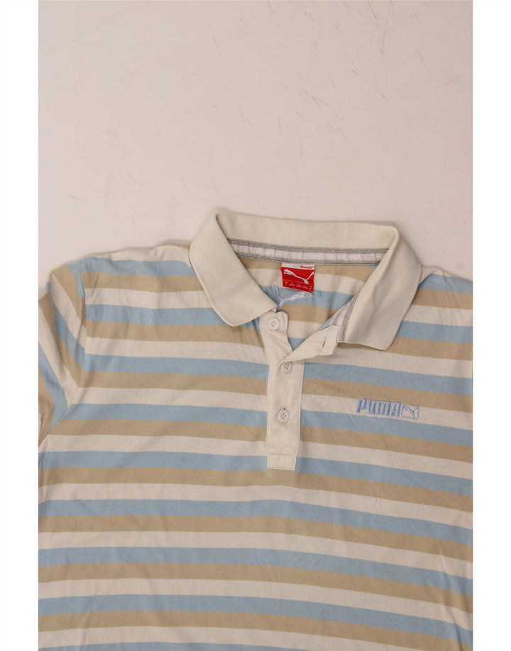 PUMA Mens Polo Shirt Medium Multicoloured Striped Cotton Vintage Puma and Second-Hand Puma from Messina Hembry 