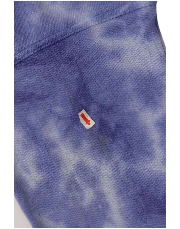CHAMPION Womens Oversized Sweatshirt Jumper UK 10 Small Blue Tie Dye