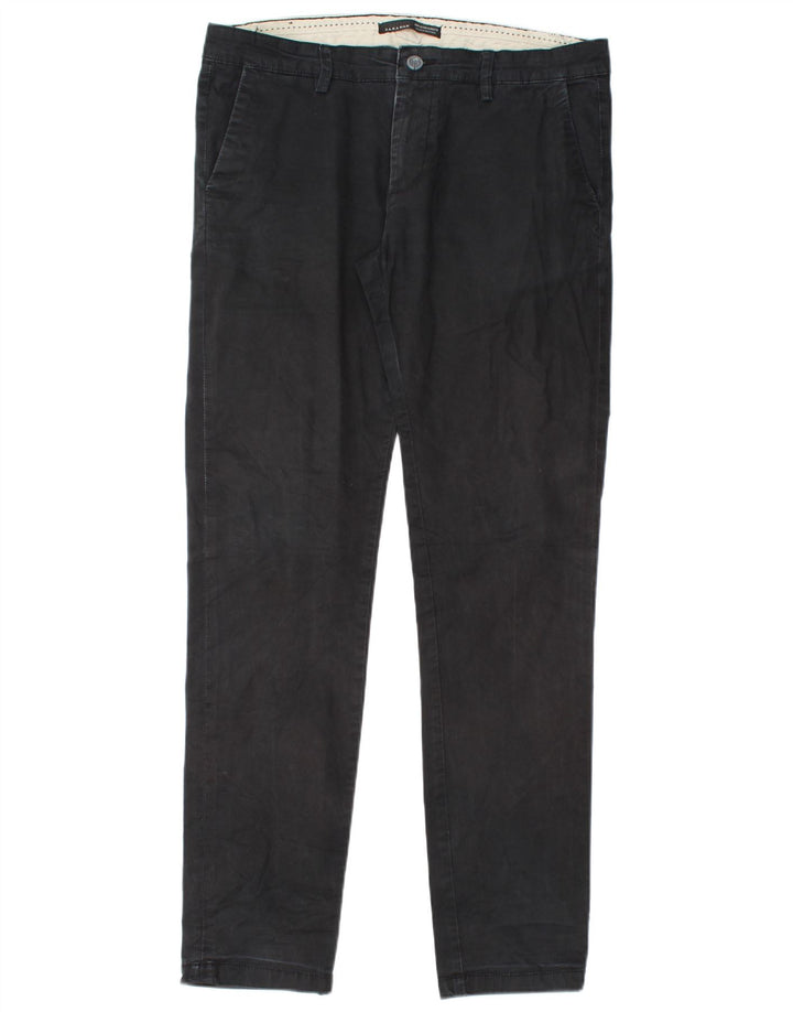 Zara Ανδρικό παντελόνι Chino Slim EU 42 Large W32 L33 Μαύρο