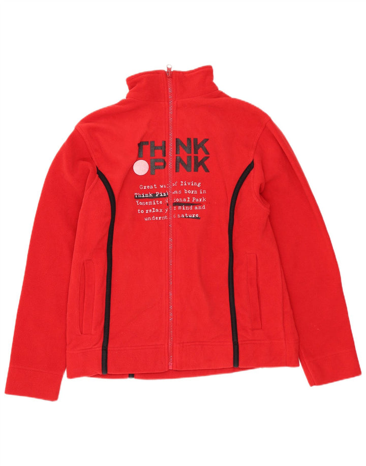 Think Pink Girls Graphic Fleece Jacket 11-12 ετών κόκκινο πολυεστέρα