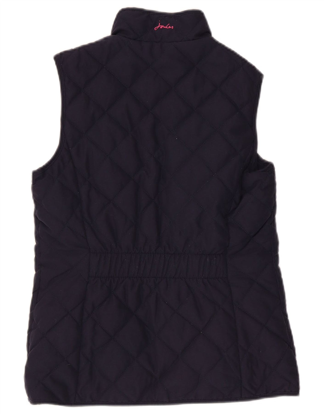 Joules Womens Quilted Gilet UK 8 Small Navy Blue Polyester