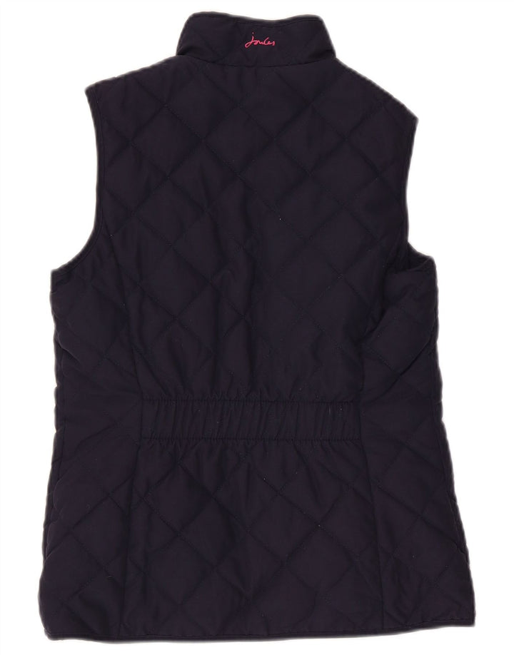 Joules Womens Quilted Gilet UK 8 Small Navy Blue Polyester