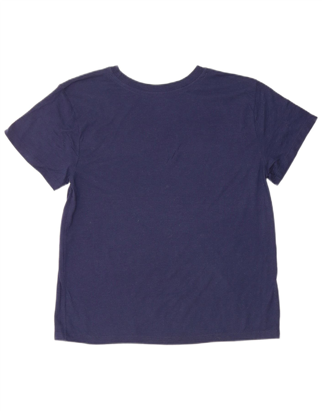 CHAMPION Γυναικείο Crop γραφικό T-shirt Top UK 14 Medium Navy Blue βαμβακερό