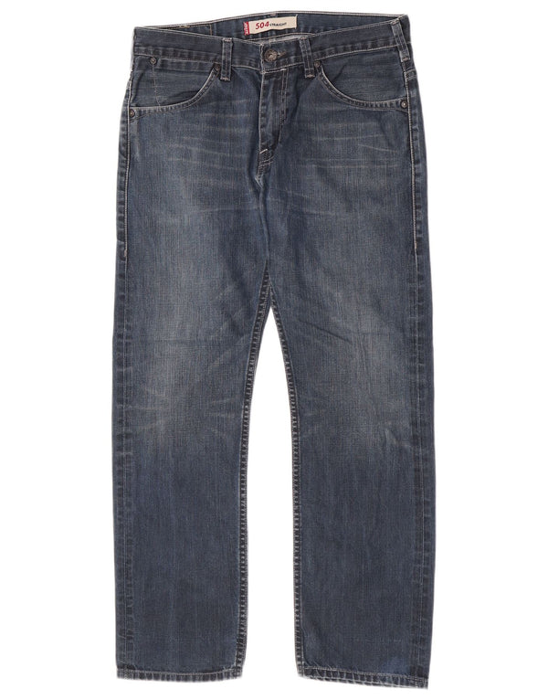 Levi's Mens 504 Straight Jeans W32 L27 Μπλε Βαμβακερό