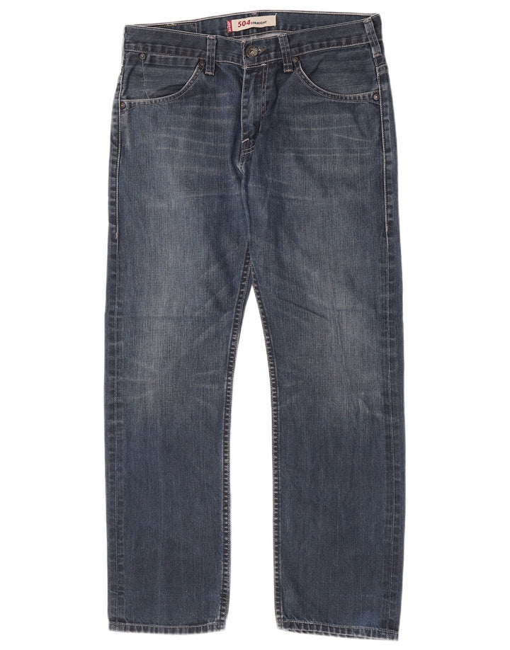 Levi's Mens 504 Straight Jeans W32 L27 Μπλε Βαμβακερό