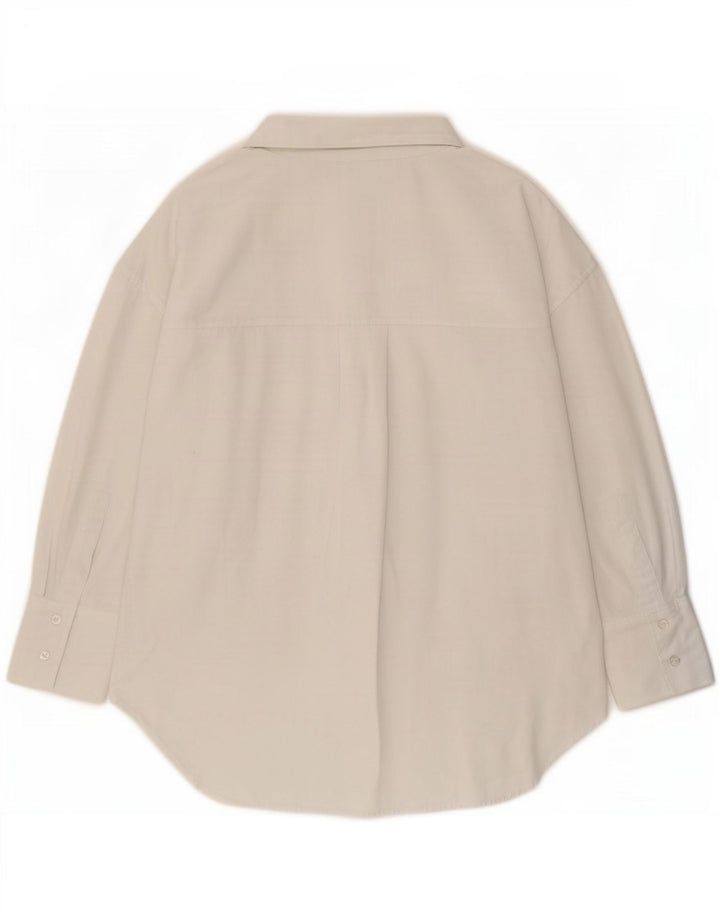 Zara Γυναικείο πουκάμισο Oversized UK 10 Small White Βαμβακερό