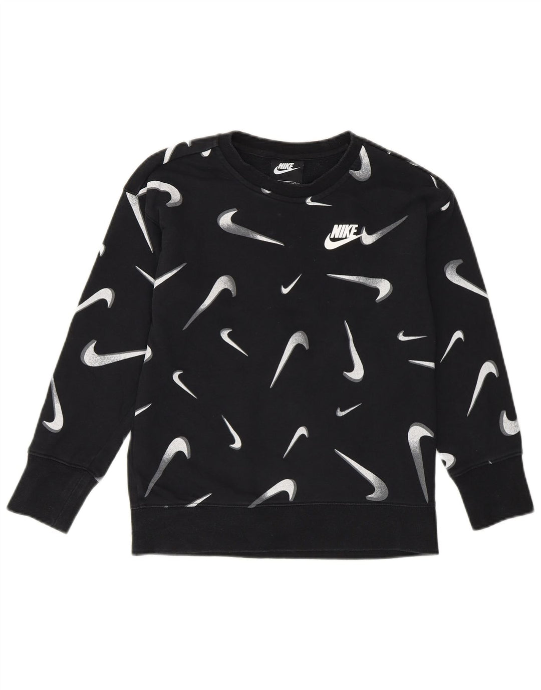 Φούτερ NIKE Girls Graphic Standard Fit Jumper 8-9 ετών Small Black