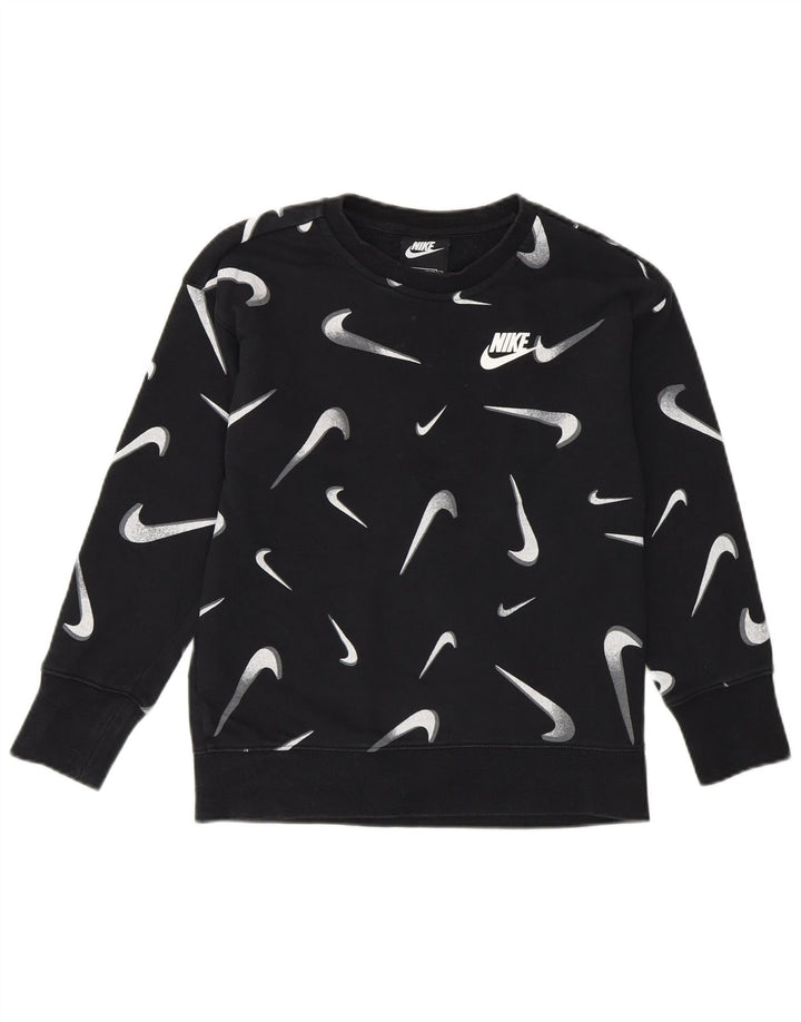 Φούτερ NIKE Girls Graphic Standard Fit Jumper 8-9 ετών Small Black