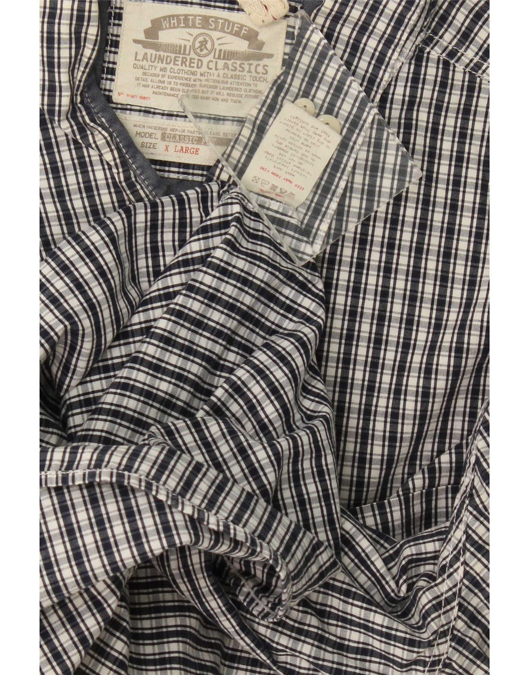 White Stuff Ανδρικό πουκάμισο Classic Fit XL Navy Blue Check Cotton