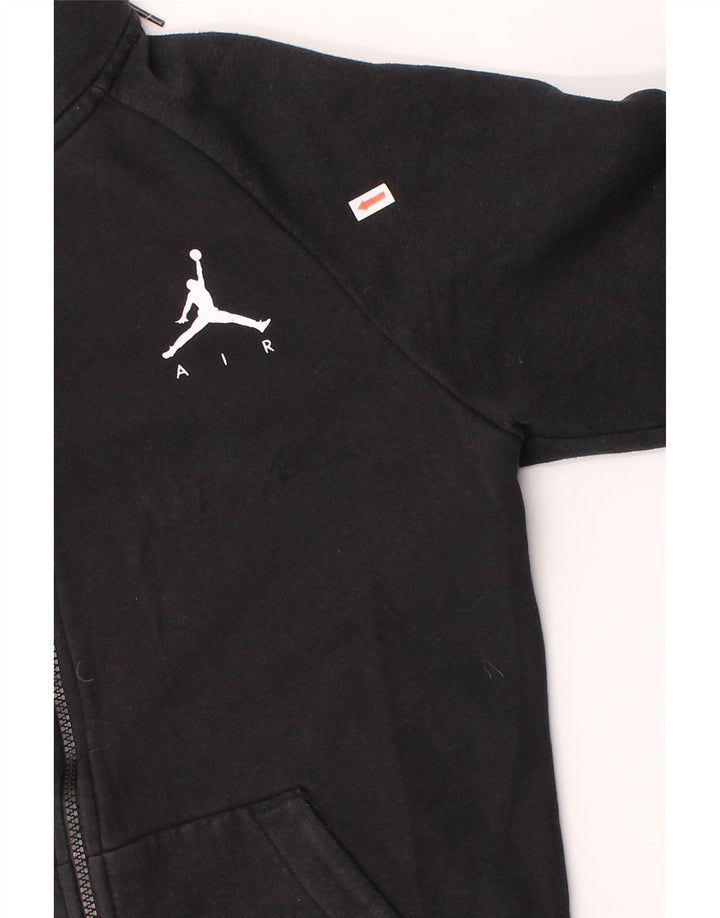 JORDAN Mens Zip Hoodie Sweater Small Black Cotton Vintage Jordan and Second-Hand Jordan from Messina Hembry 
