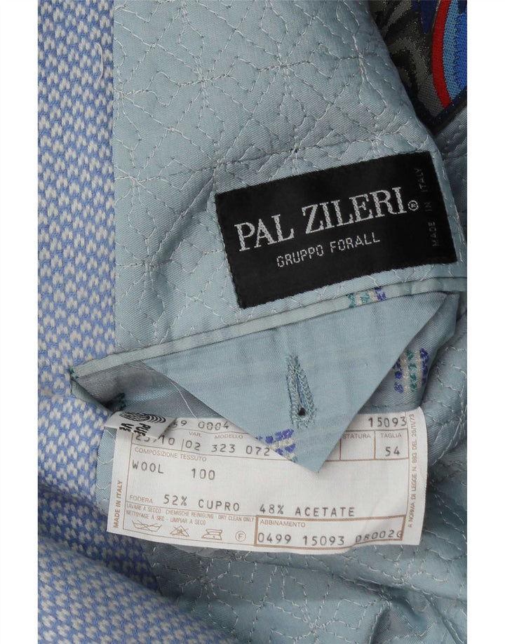 Pal Zileri Ανδρικό σακάκι με 2 κουμπιά μπλέιζερ IT 54 2XL μπλε γεωμετρικό μαλλί