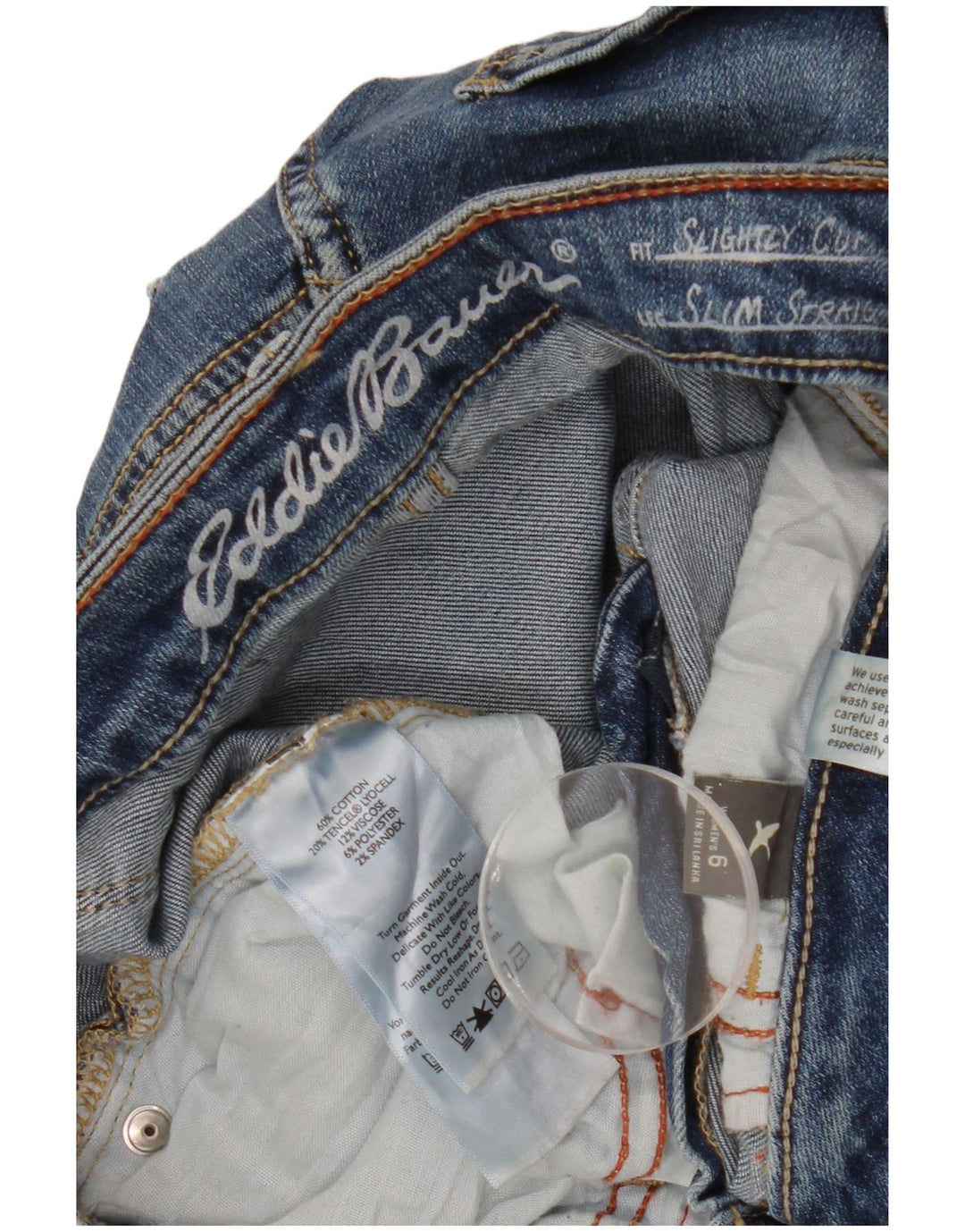 EDDIE BAUER Γυναικείο τζιν ελαφρώς καμπυλωτό ίσιο US 6 Medium W27 L30 μπλε