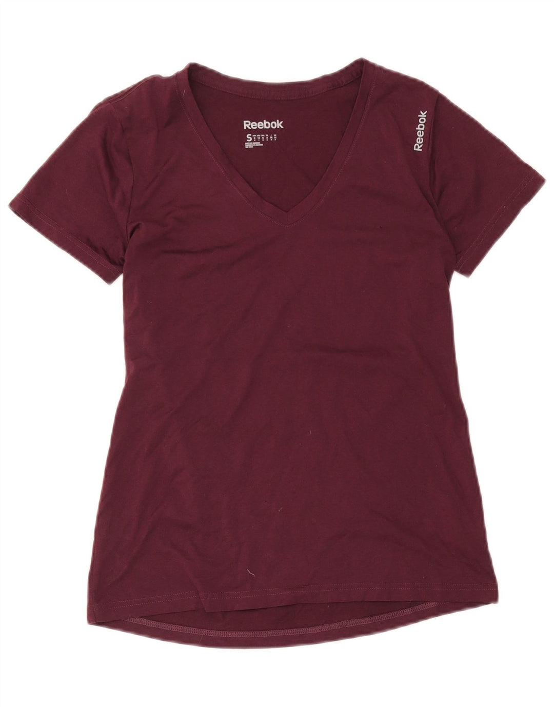 Reebok Γυναικείο T-Shirt Top UK 10 Small Burgundy Polyester
