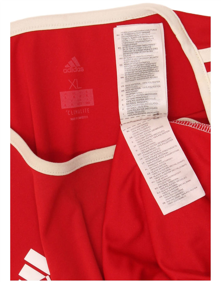 Ανδρικό T-Shirt Climalite ADIDAS Top XL Red Colorblock Πολυεστέρας