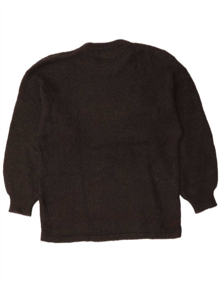 VINTAGE Γυναικείο πουλόβερ Longline Crew με λαιμόκοψη UK 18 XL Μαύρο