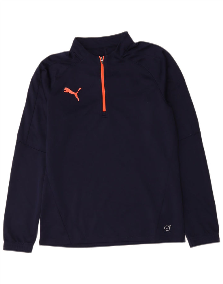 Ανδρική φόρμα πουλόβερ με φερμουάρ Puma Top Small Navy Blue Polyester