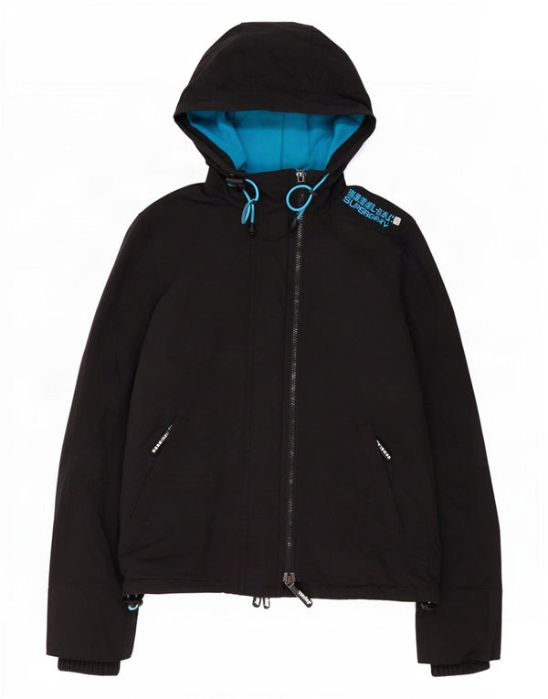 Superdry Γυναικείο Windcheater Hooded Windbreaker Jacket UK 10 Small Black
