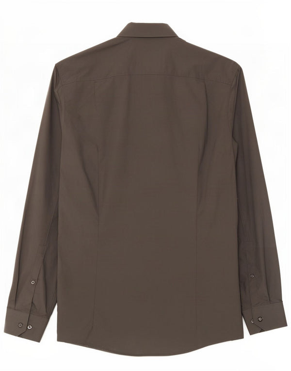 Hugo Boss Mens Extra Slim Fit Shirt Size 40 15 3/4 Medium Grey Cotton