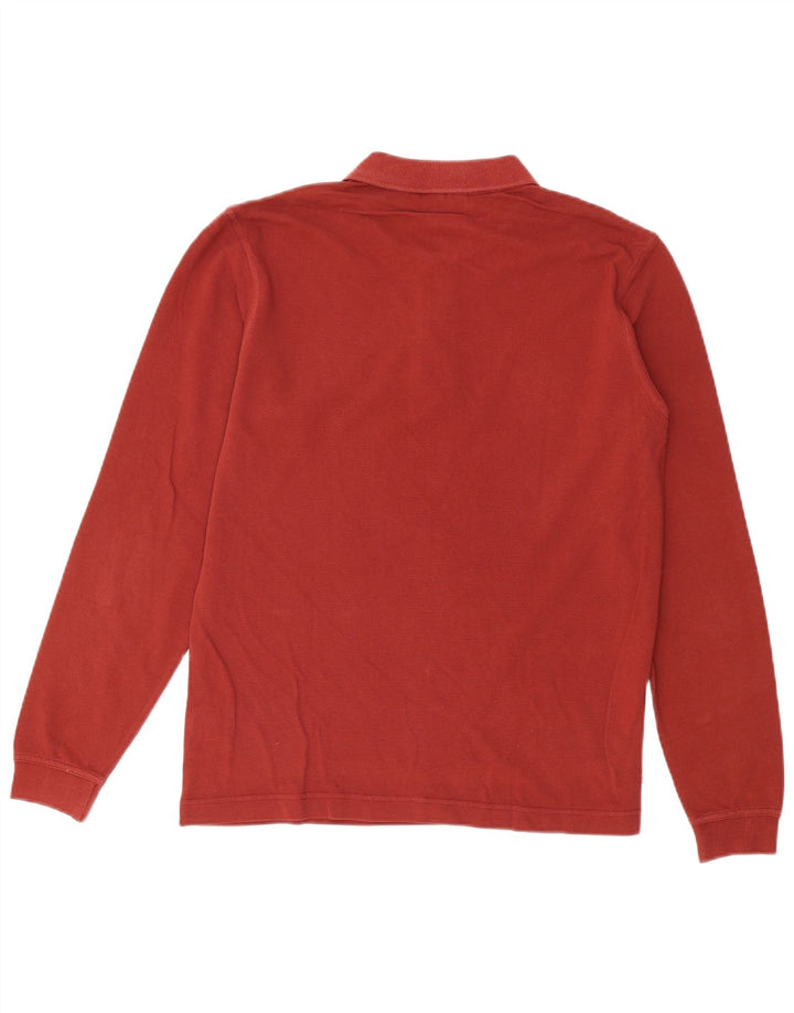 FILA Mens Long Sleeve Polo Shirt Medium Red Cotton